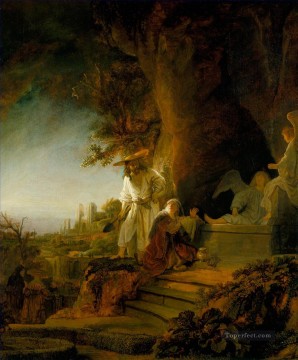 レンブラント・ファン・レイン Painting - レンブラントの墓のキリストとマグダラの聖マリア